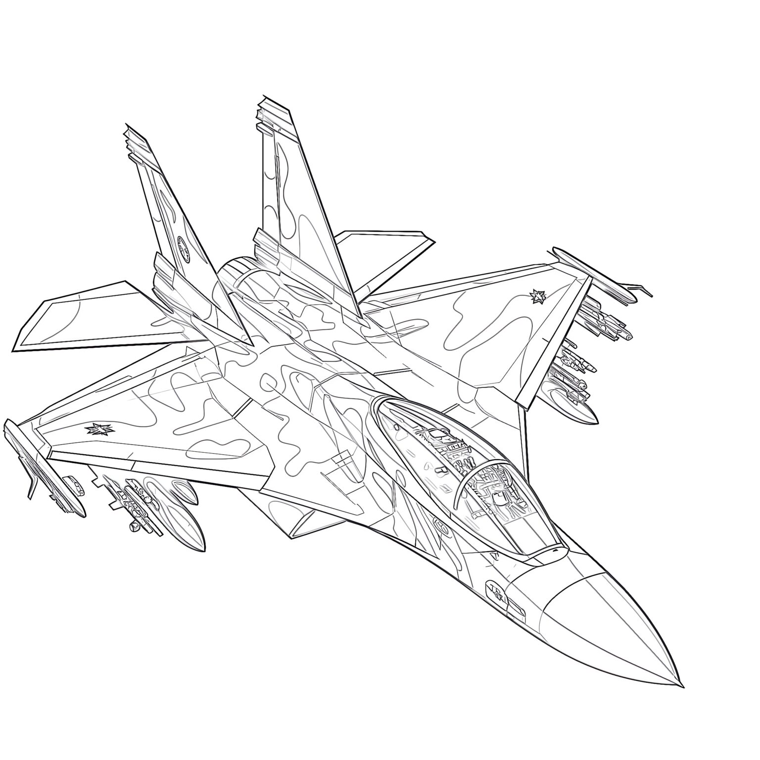 Military Jet Fighter Coloring Pages Mimi Panda