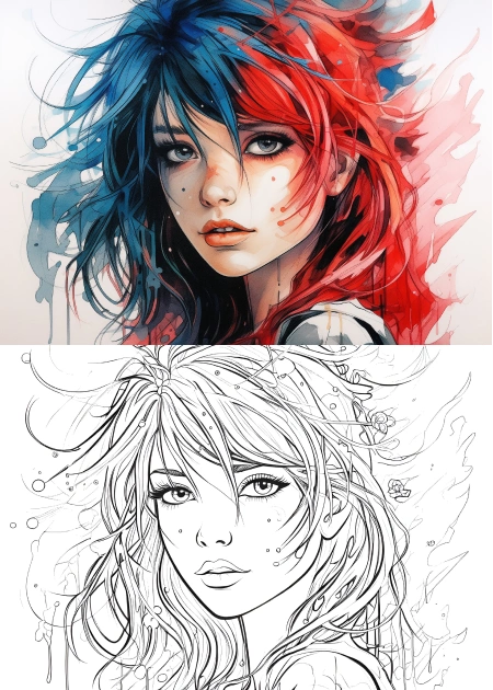Anime- en cartoonkleurplaten