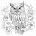 AI coloring page example Owl