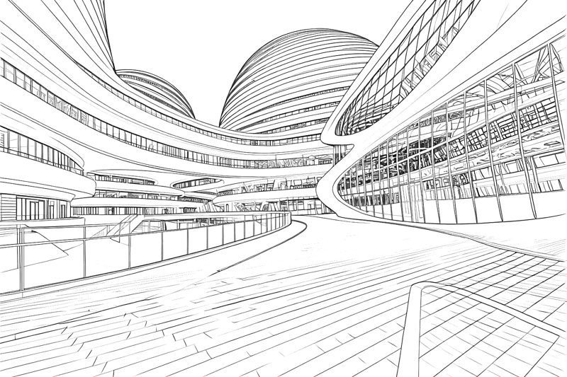 Image source pour la page à colorier architecture