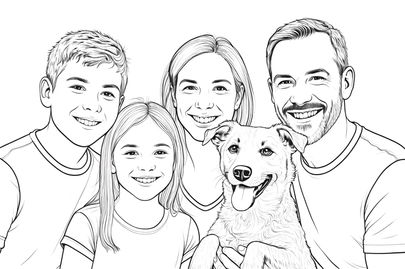 Quellbild für Familie im Wald Malvorlage