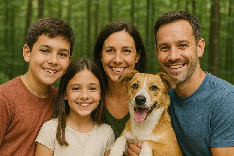 Familie im Wald Malvorlage
