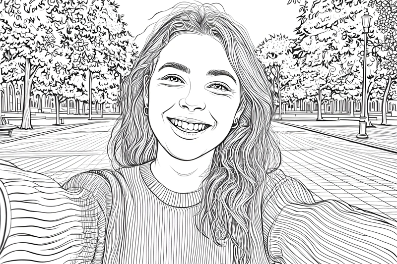 Image source pour la page à colorier selfie