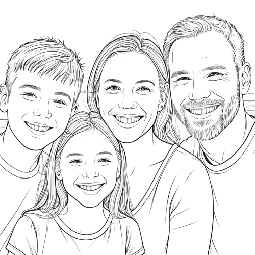 Quellbild für Familien-Malvorlage