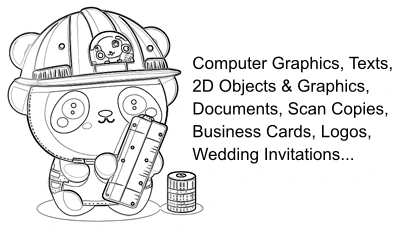 Computergraphics, Teksten