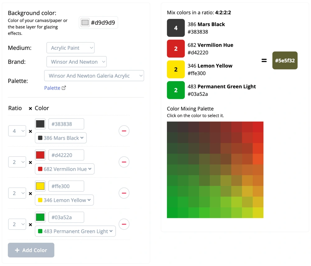 Kleur mix tools