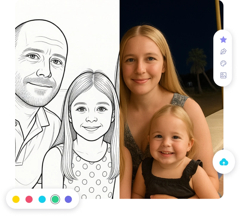 Coloring pages and Paint by Numbers from your photos