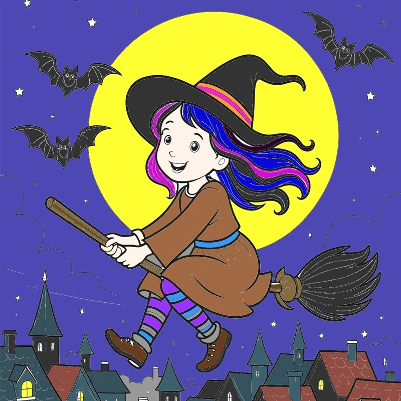 Witch - colored page