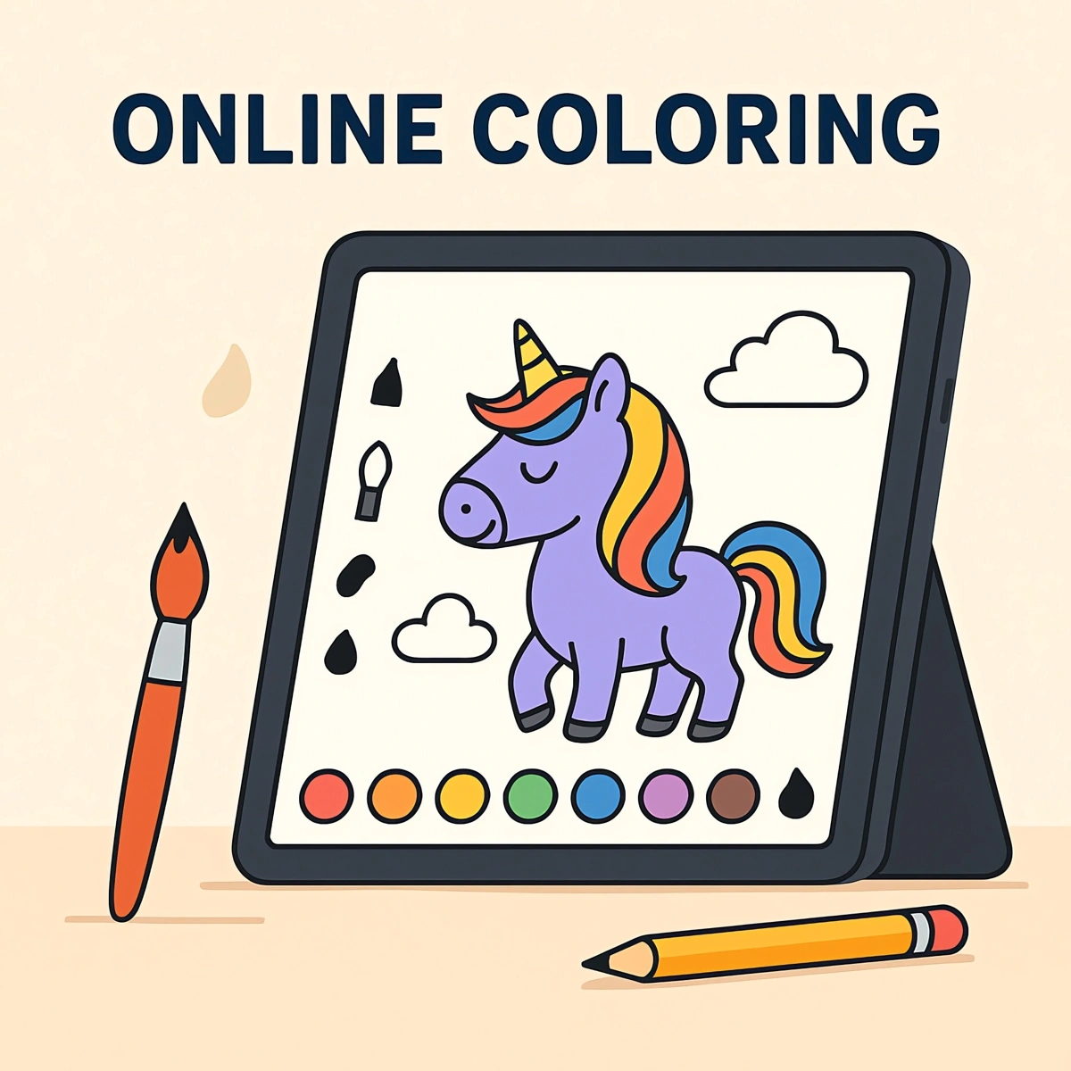 Editor di colorazione online - colora le pagine nel tuo browser