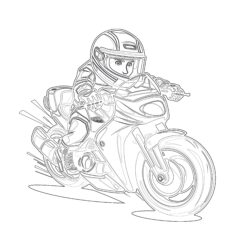 Racing Motorcycle - Printable Coloring page