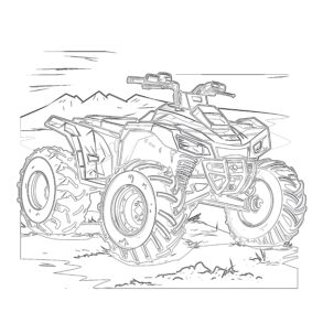 Printable All-Terrain Vehicle Coloring Page - Mimi Panda