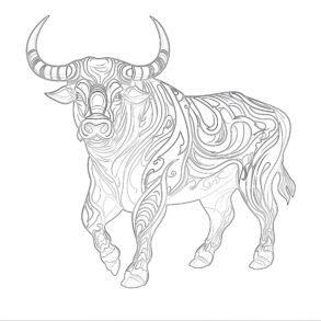 bull coloring page