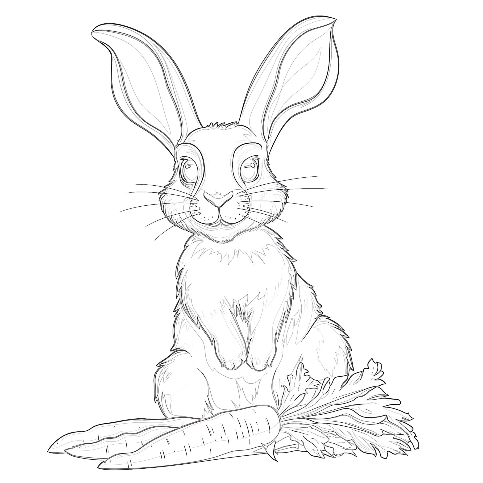 Bunny Coloring Page | Coloring Pages Mimi Panda