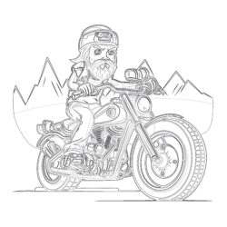 Chopper Rider - Printable Coloring page