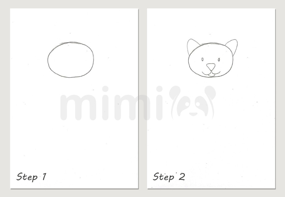 Cat Drawing Step By Step Tutorial Mimi Panda Cat Drawing Step By Step Tutorial Mimi Panda