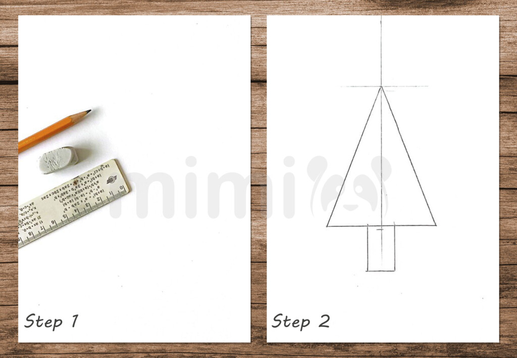 collage easy christmas tree step 1 and 2