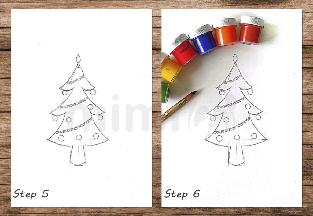 collage easy christmas tree step 5 and 6