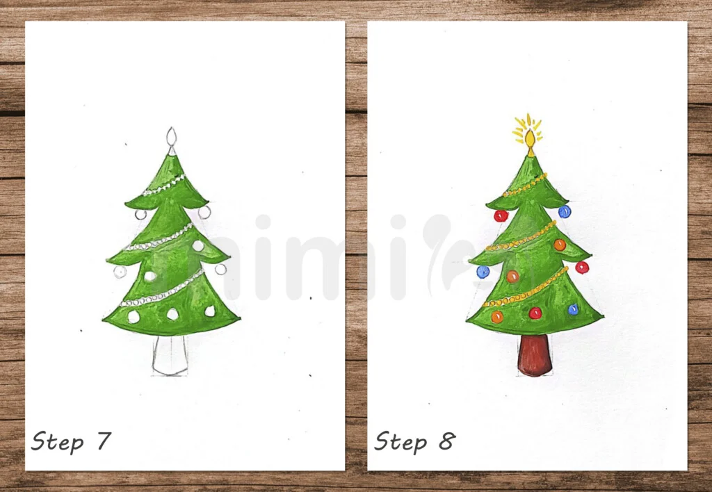 How to Draw a Christmas Tree and Star EASY and Cute - YouTube