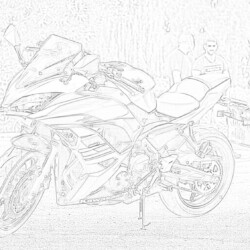 Motorcycle on the road - Printable Coloring page