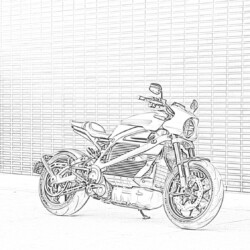 Motorcycle on the road - Printable Coloring page