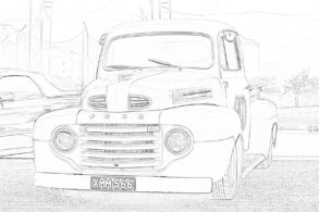 Ford Lorry Car Coloring Page