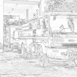 Firetruck - Printable Coloring page