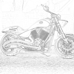 Harley Davidson vintage motorcycle - Coloring page