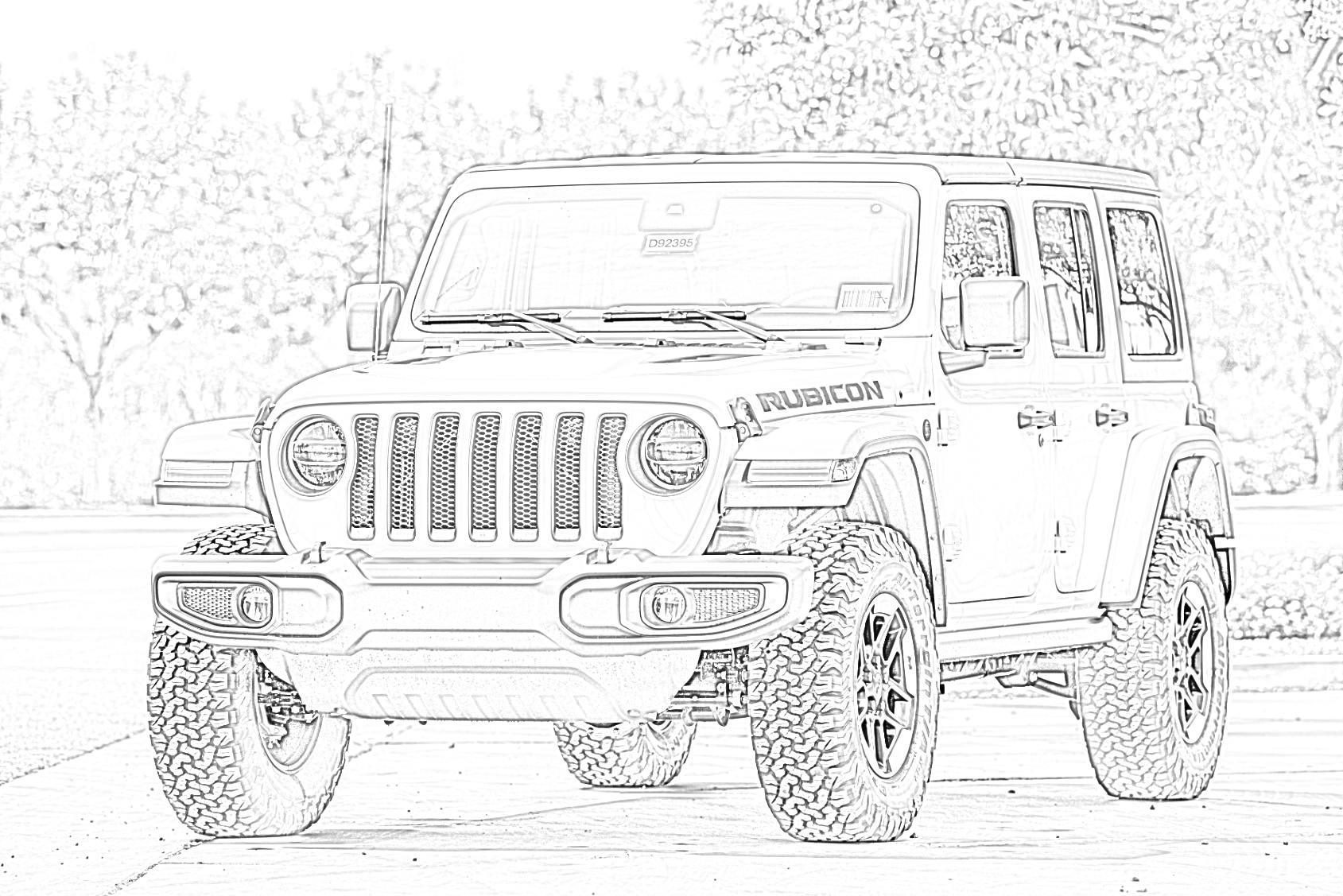 Jeep Rubicon Coloring Page
