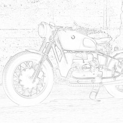 Motorcycle on the road - Coloring page