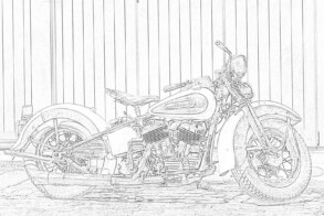 Harley Davidson Vintage Motorcycle Coloring Page