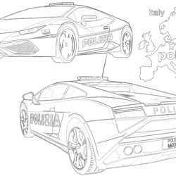 Police supercar - Printable Coloring page