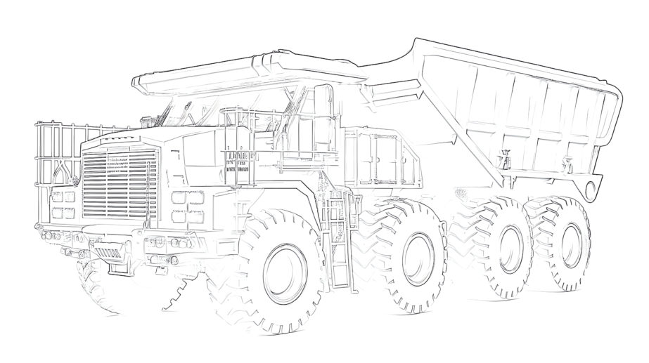 Caterpillar Mining Truck - Coloring page