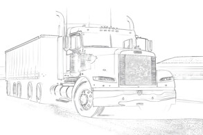 Freightliner truck coloring page - Mimi Panda