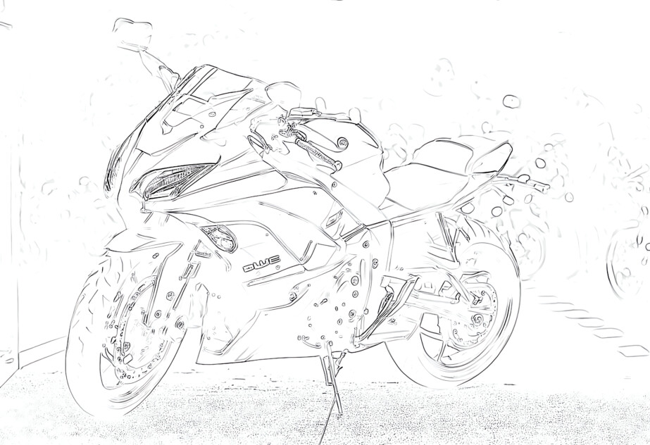 Kawasaki motorcycle coloring page