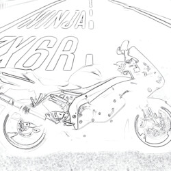 Kawasaki Motorcycle - Printable Coloring page