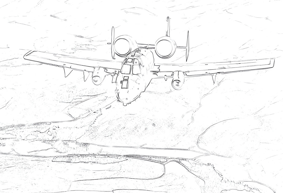 A-10 Thunderbolt coloring page