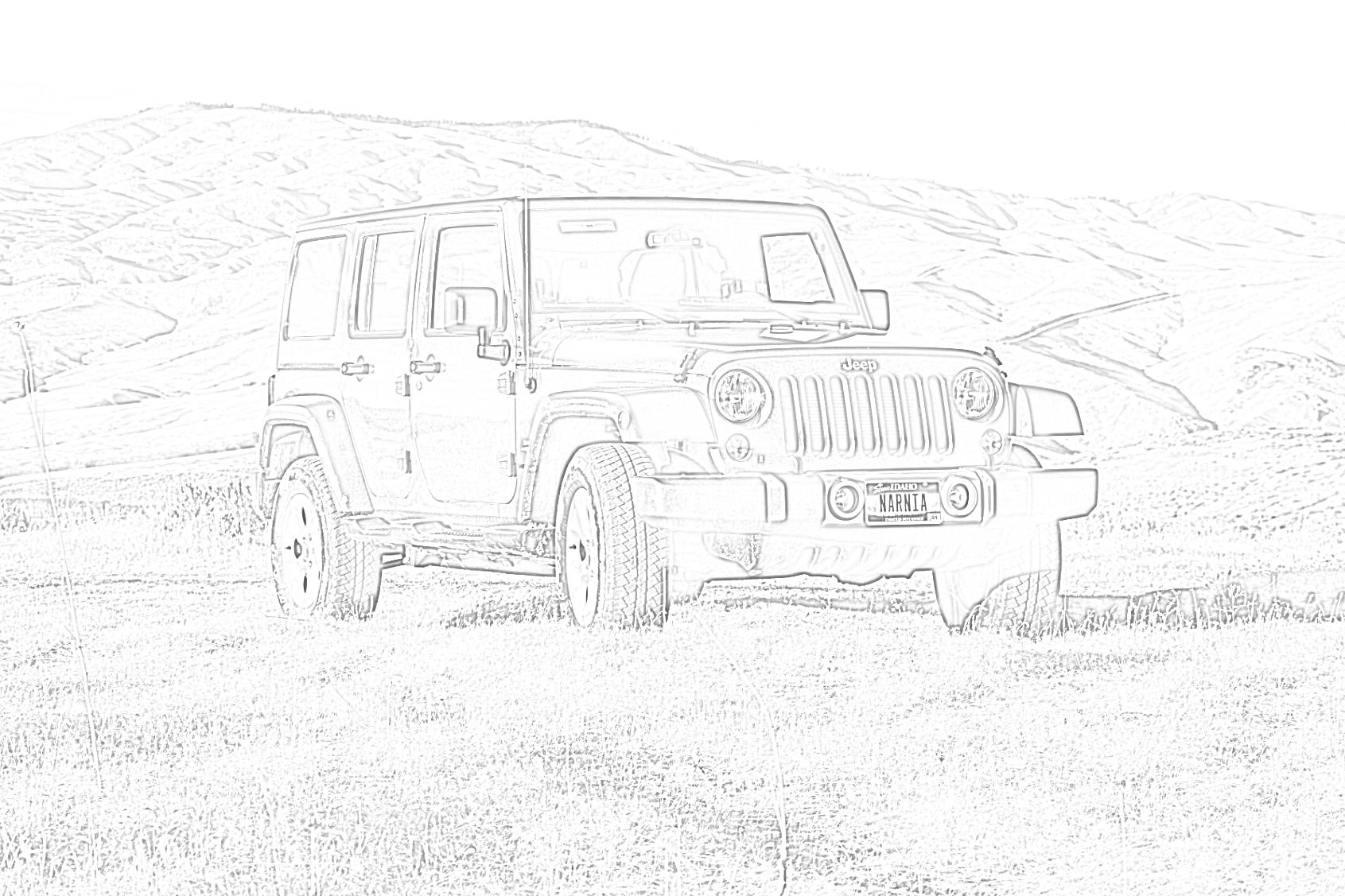 Jeep Wrangler coloring page   Mimi Panda