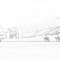 Douglas DC-3 - Printable Coloring page
