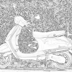 Vespa Scooter - Printable Coloring page