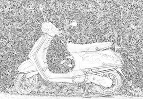 Vespa Scooter Coloring Page