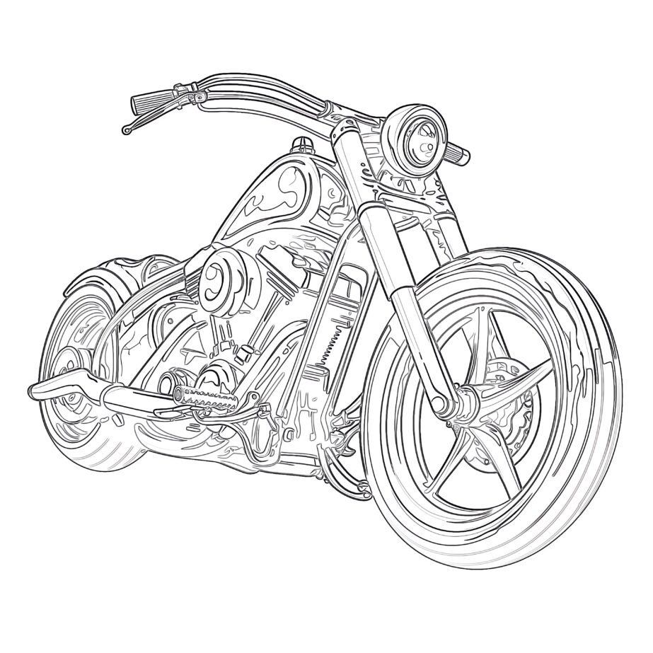 custom bike coloring page