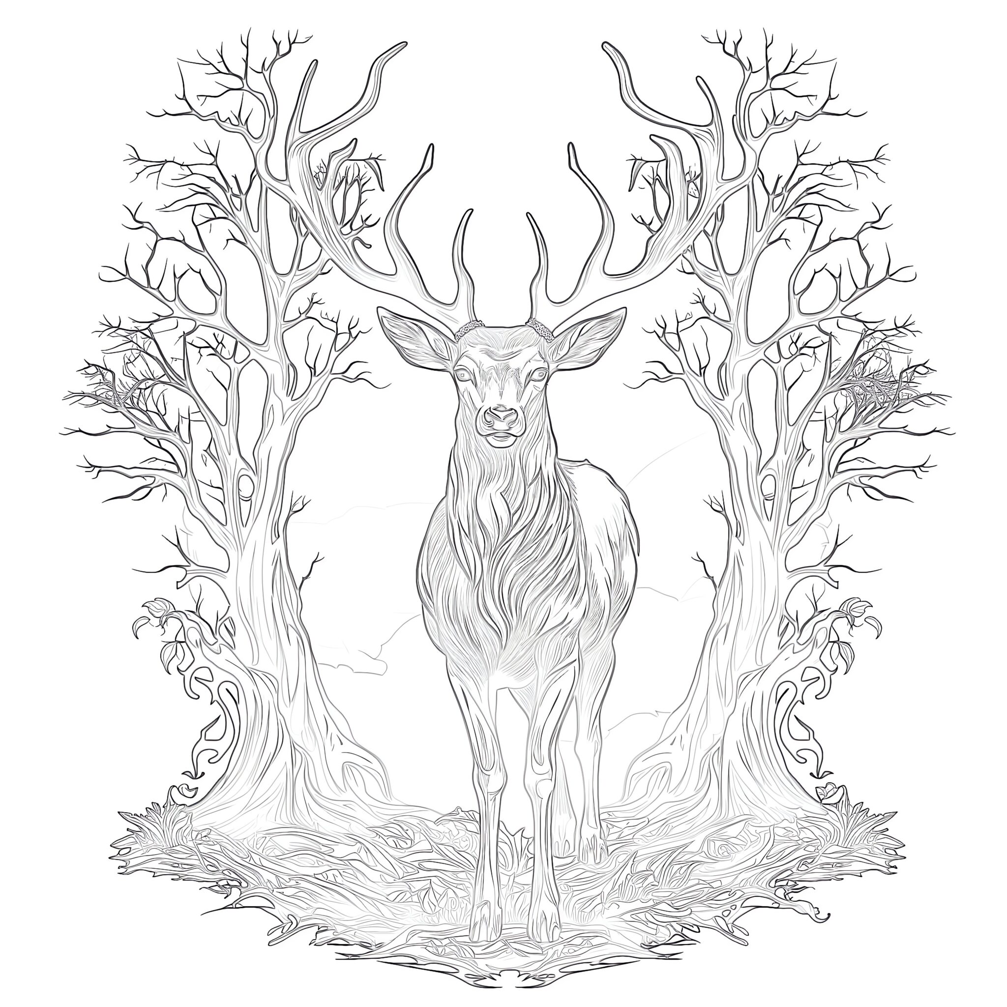 Deer Coloring Page | Coloring Pages Mimi Panda