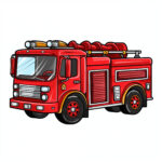 firetruck coloring page 2