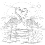 flamingos coloring page