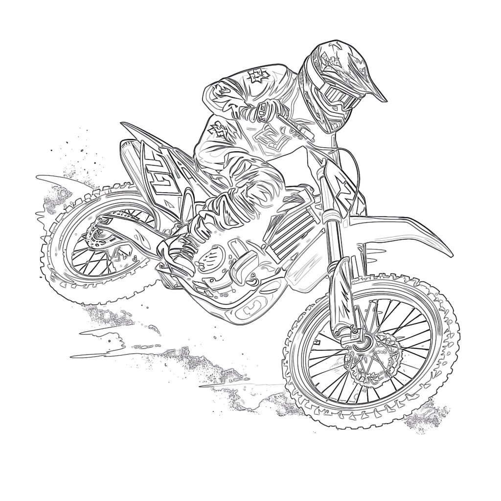 Freestyle Motocross | Coloring Pages Mimi Panda