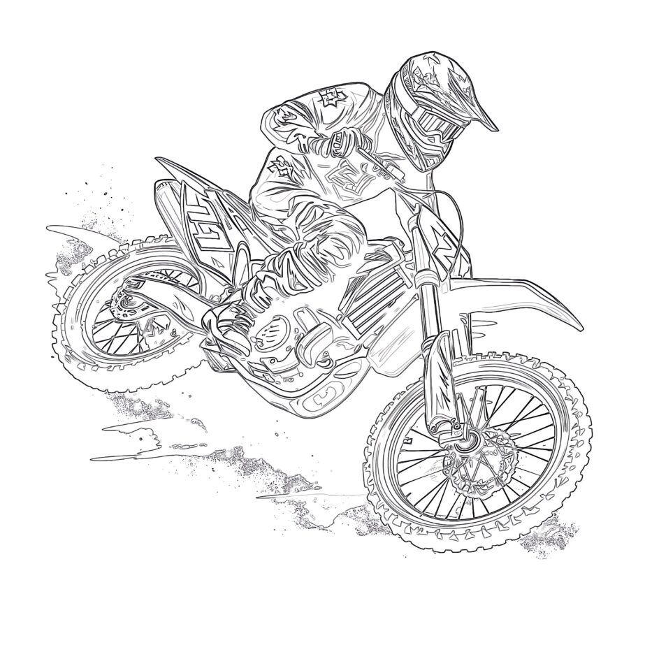 freestyle motocross coloring page