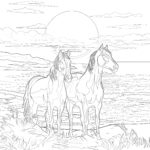 horses coloring page