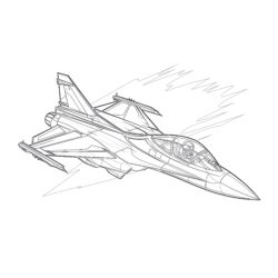 Jet Fighter - Printable Coloring page