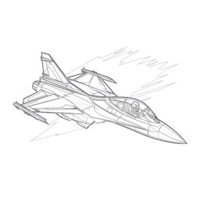 jet fighter coloring page