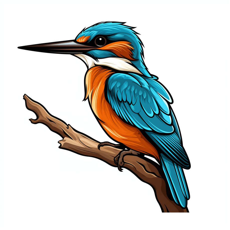 kingfisher bird coloring page 2